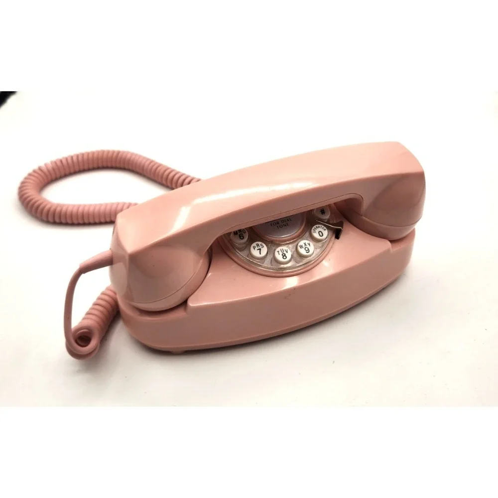 Crosley Mock Rotary Phone Bubble Gum Pink Retro Princess Table Top Land Line